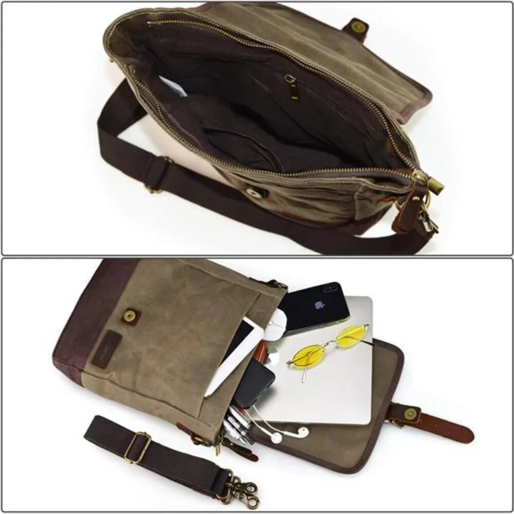 Messenger Bag for Men and Women Canvas Purse Crossbody Shoulder Bag Casual